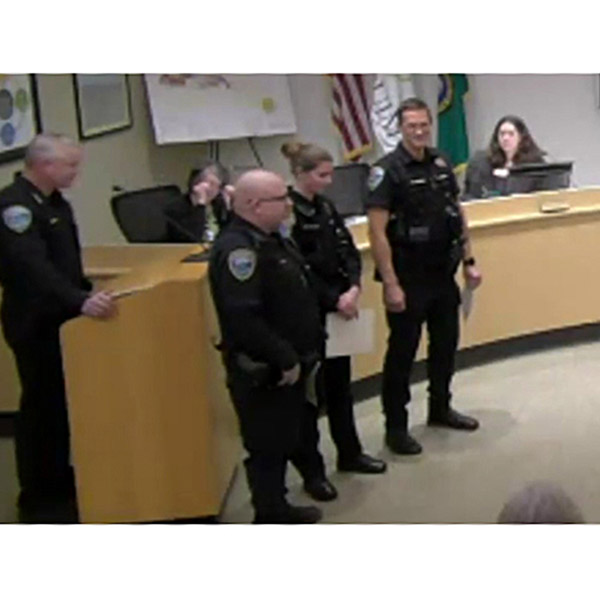 A small logo depicting the news story THREE SEQUIM OFFICERS PRESENTED WITH LIFE SAVING AWARDS